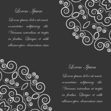 Siyah arka plan ile beyaz süslü tasarlamak