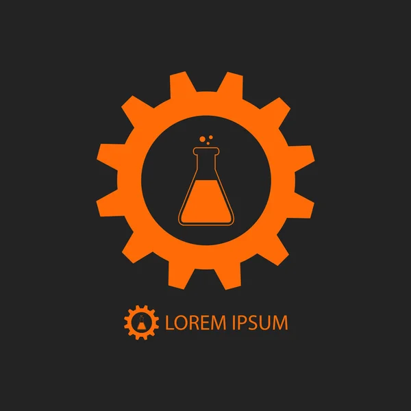Logo industria chimica arancione — Vettoriale Stock