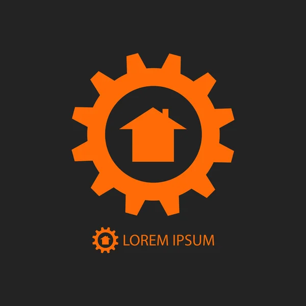 Logotipo da empresa de construção laranja — Vetor de Stock