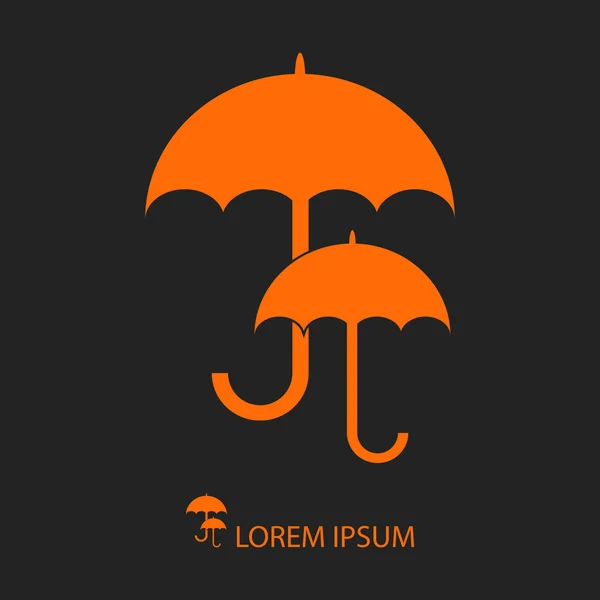 Orange umbrellas — Stock Vector