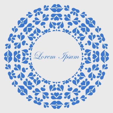 Mavi kopya alanı desenle yuvarlak