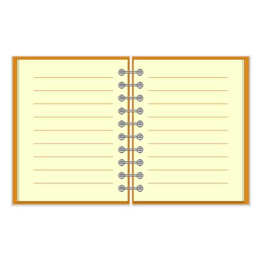 Açık sarmal kaplı defter 