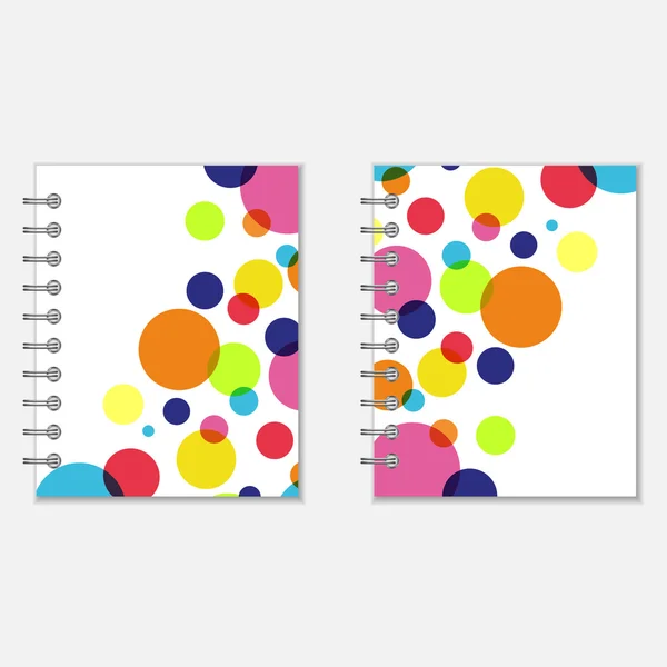 Σημειωματάριο καλύπτει σχεδίασης με πολύχρωμα κύκλους — Διανυσματικό Αρχείο