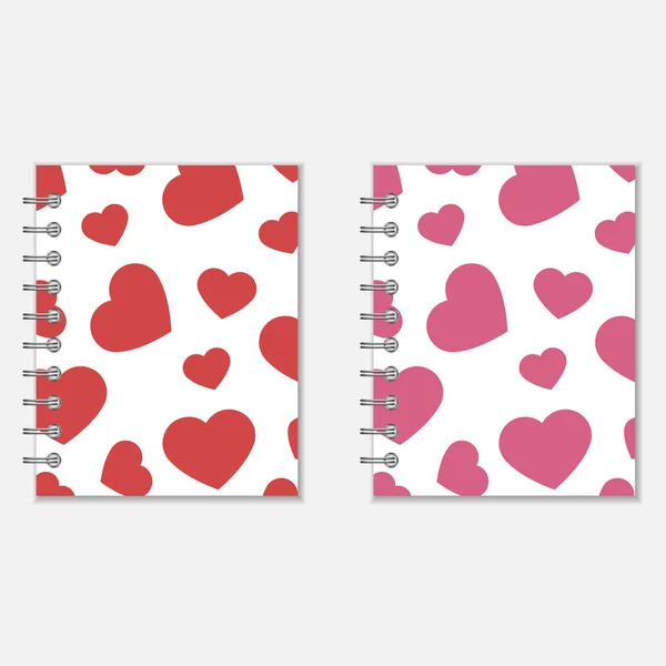 Spiral notebook hjärtdesign — Stock vektor