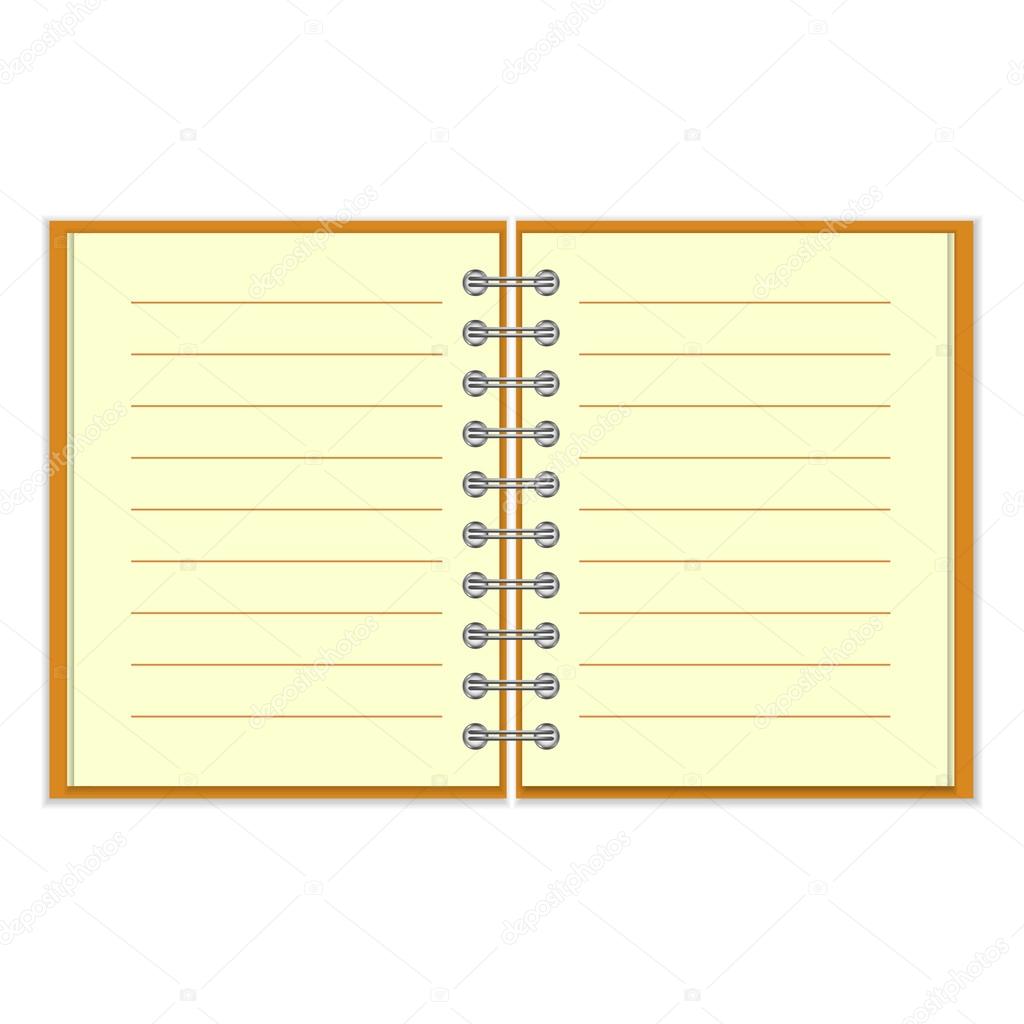 Open spiral lined notebook 