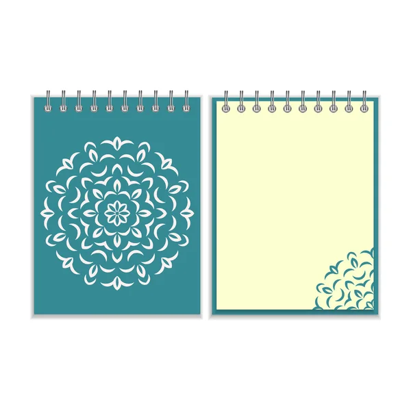 Sarmal mavi kapak defter ile yuvarlak süslü tasarlamak