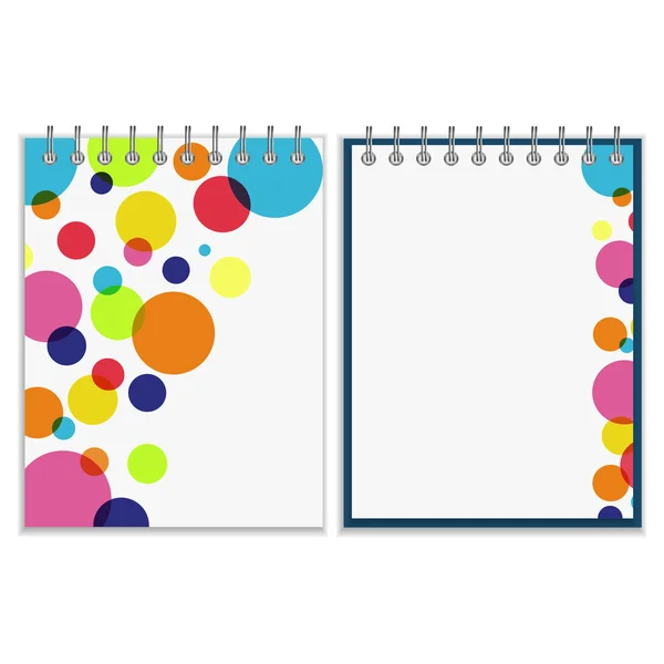 Spirála notebook s jasně barevnými obalový design — Stockový vektor