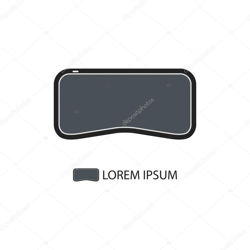 VR-glasses as virtual reality logo with copy space on white background