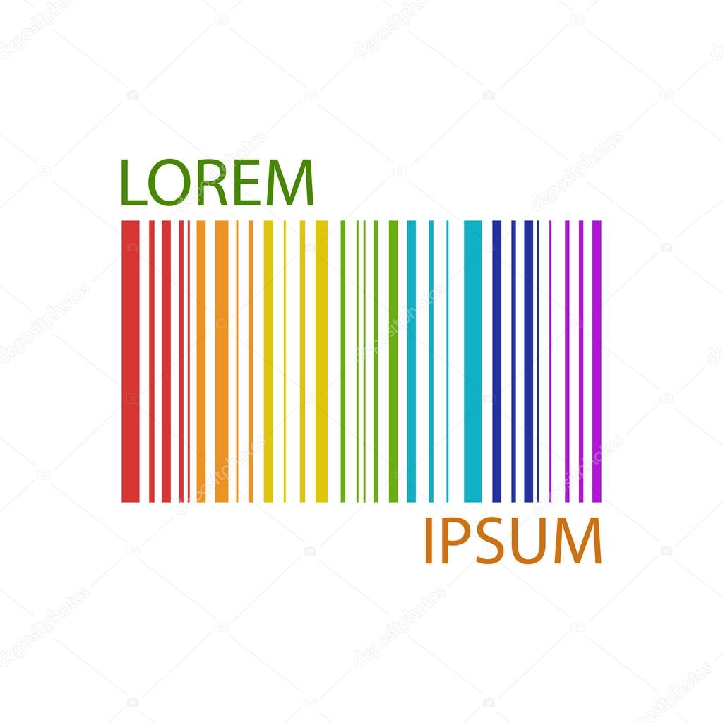Rainbow barcode. Commerce, trade or business sign