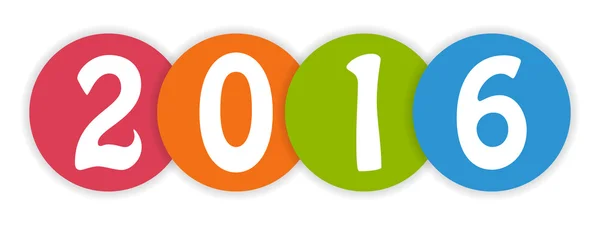 Capodanno 2016 in cerchi colorati — Vettoriale Stock