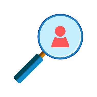 Kişi simgesi olan büyüteç