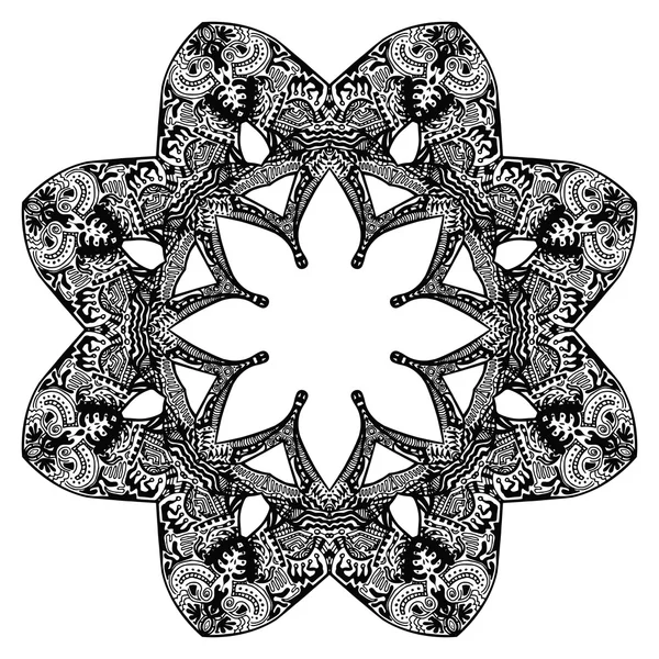 Style de fleur motif rond orné — Image vectorielle