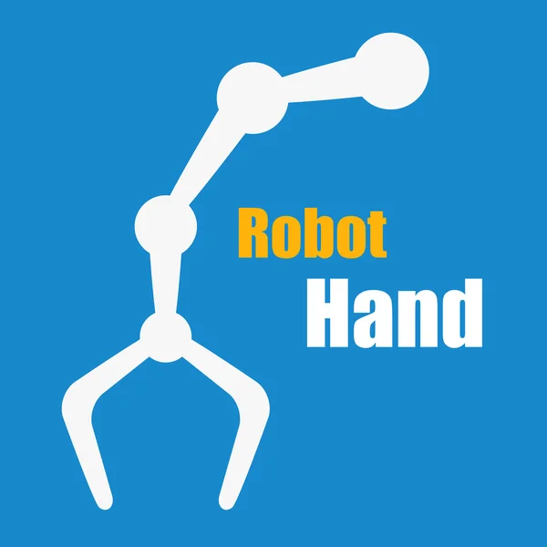 White robot hand on blue — Stock Vector