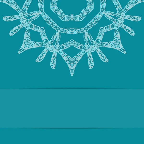 绿松石蓝卡与华丽的模式和副本空间 — 图库矢量图片