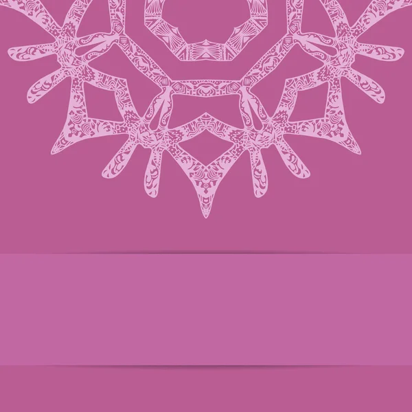 Kartu pink dengan pola gaya zentagle - Stok Vektor
