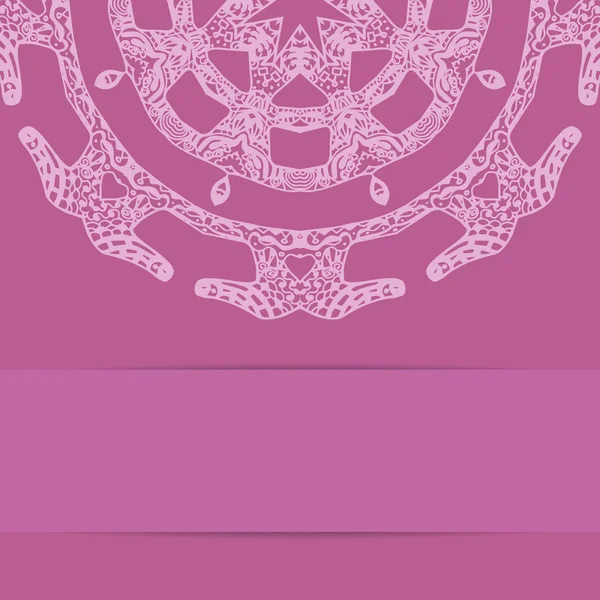 Tarjeta rosa con patrón de estilo zentagle adornado — Archivo Imágenes Vectoriales