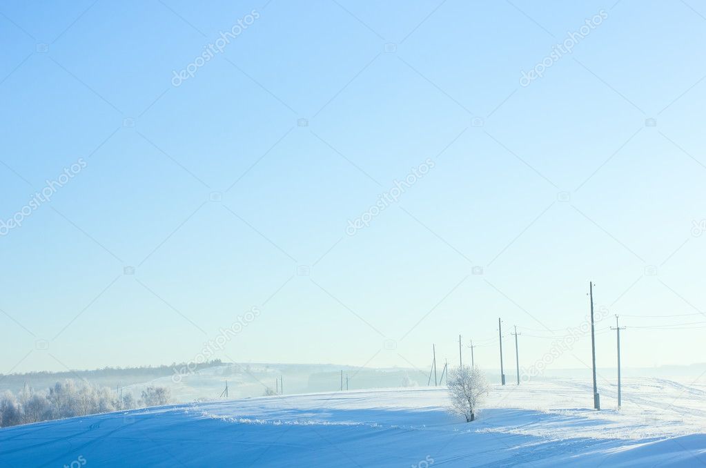 Snow-covered meadows.