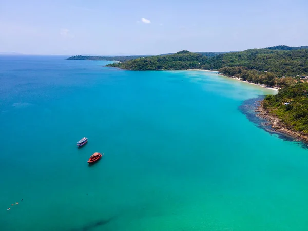 Veduta Aerea Della Natura Paradiso Tropicale Spiaggia Dell Isola Godere — Foto Stock