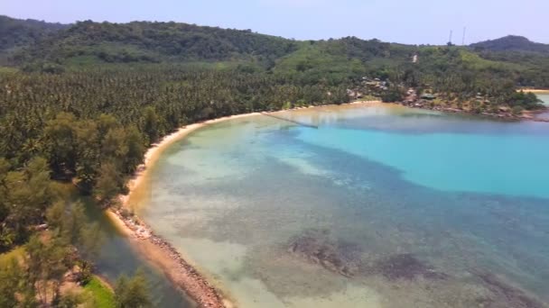 Luchtfoto Uitzicht Natuur Tropisch Paradijs Eiland Strand Enjoin Een Goede — Stockvideo