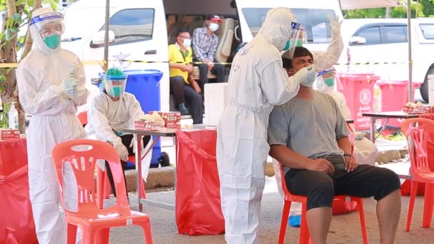 Nakhon Ratchasima Thailand May 2021 Public Health Technical Officers Collecting — 图库视频影像