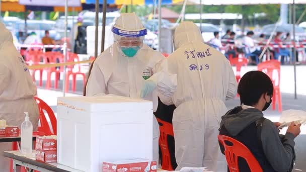 Nakhon Ratchasima Thailand May 2021 Public Health Technical Officers Collecting — 图库视频影像