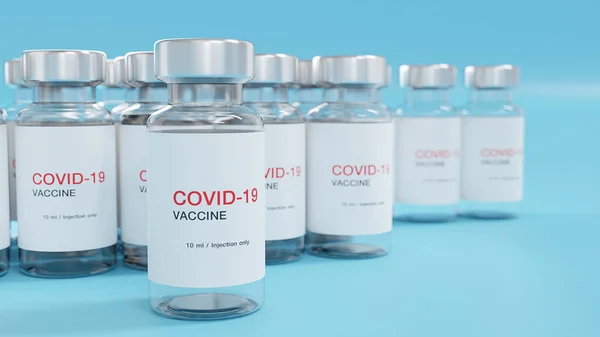 Render Diseño Creativo Para Frascos Vacuna Contra Coronavirus Covid Para —  Fotos de Stock