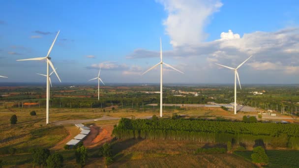 Panoramatický Výhled Větrnou Farmu Nebo Větrný Park Louce Jedním Nejčistších — Stock video