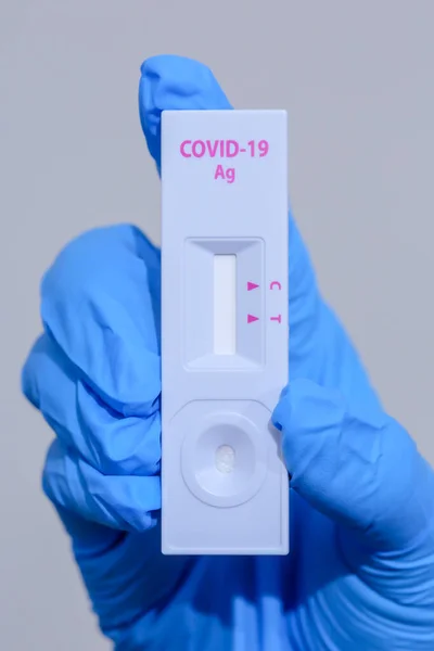 Corona Virüsü Hastalığına Yakın Çekim Covid Rapid Antijeni Rdat Hızlı — Stok fotoğraf