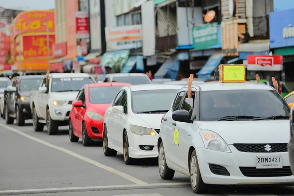 Nakhonratchasima Thailand July 2021 Car Mob Street Thailand People Took — Fotografia de Stock