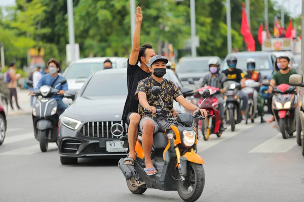 Nakhonratchasima Thailand July 2021 Car Mob Street Thailand People Took — Fotografia de Stock