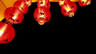 Nakhon sawan, Tayland - 18 Şubat 2018: Güzel lambalarla süslenmiş Çin Yeni Yılı Tayland 'ın Nakhon sawan ilinde birçok ziyaretçisi var.