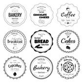 Satz von 9 Kreis-Bäckereietiketten