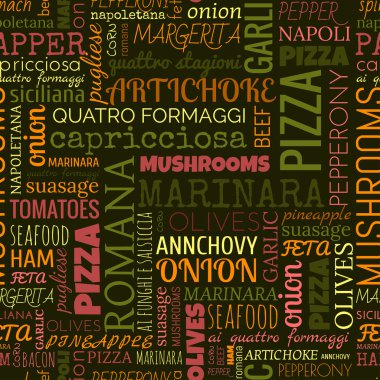 Pizza sözcükleri, etiketleri. Seamless modeli