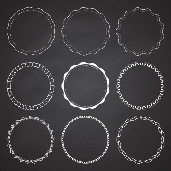 Set di 9 cornici di design cerchio — Vettoriale Stock
