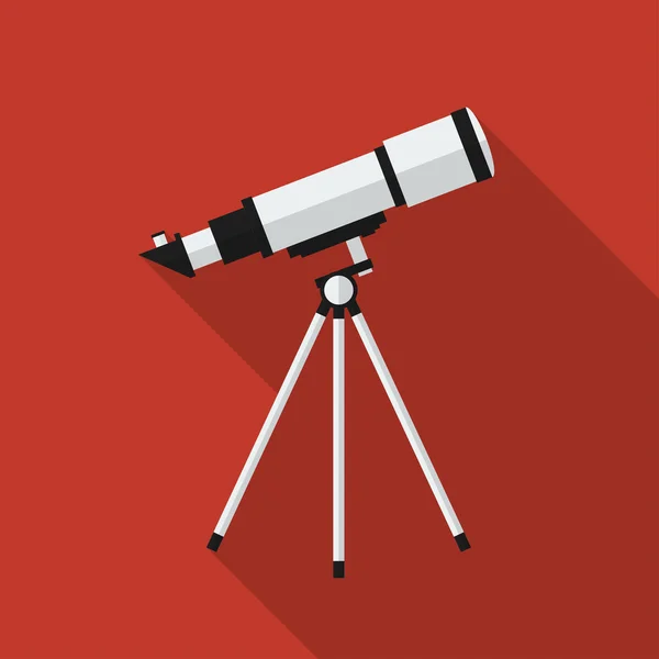 Plochý dalekohled s dlouhý stín. Vektorové ikony — Stockový vektor