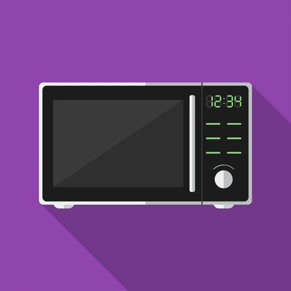 Microwave with long shadow. Vector icon — Stock Vector