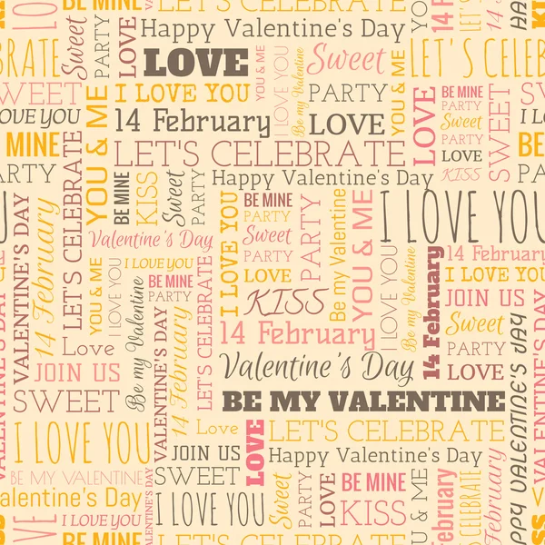 Слово День Святого Валентина бесшовный узор — стоковый вектор