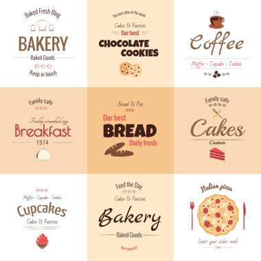 9 ekmek etiket kümesi