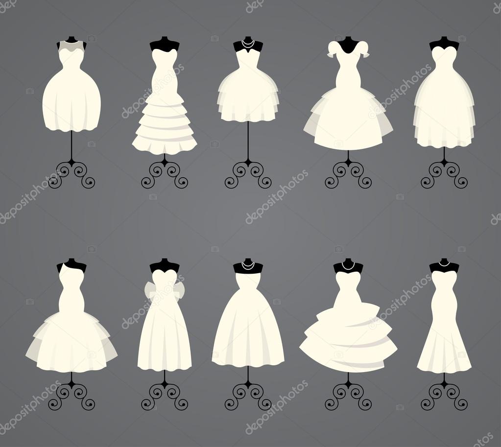 Wedding dresses in different styles