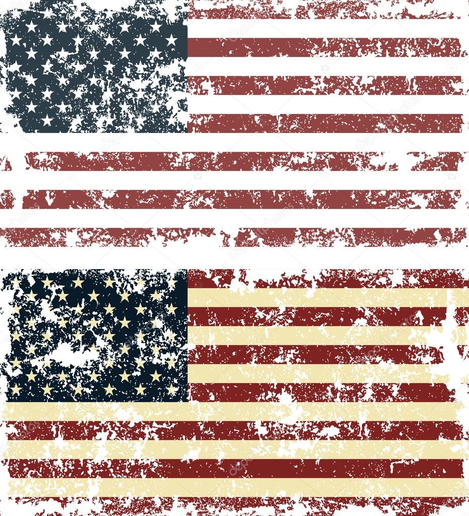 Old scratched flag