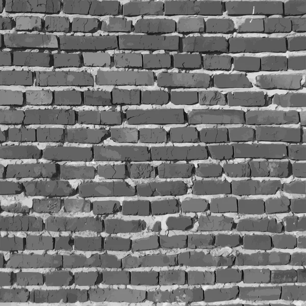 Mur de briques noir et blanc. Fond vectoriel — Image vectorielle