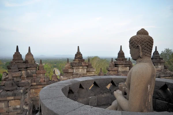 Buddha in Borobudur Temple on Java island — Stock Photo, Image