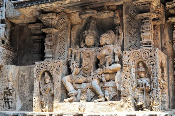 赫莱比德，印度 Hoysaleshwara 印度教寺庙 — 图库照片