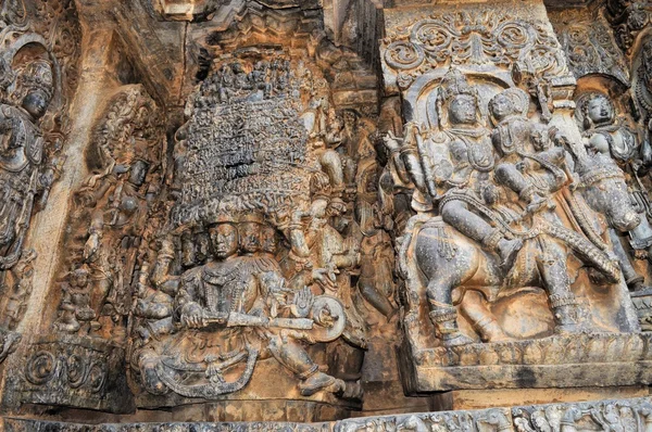 Hoysaleshwara templo hindu, Halebid, Índia — Fotografia de Stock