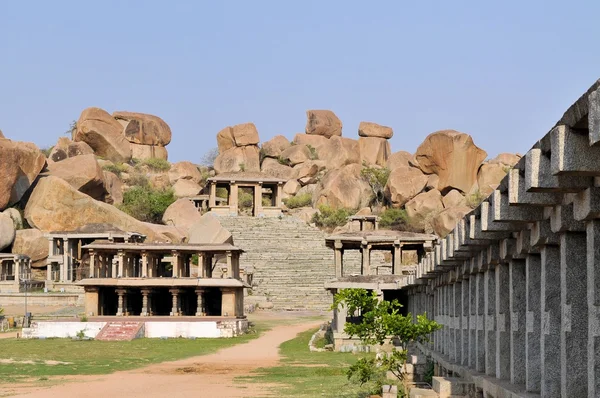 Ruínas da civilização hindu antiga, Hampi, Índia — Fotografia de Stock