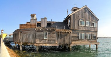 Evler Stilts, palafito, Castro, Chiloe, Şili