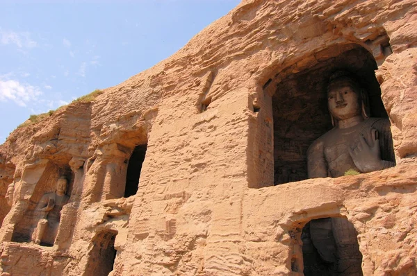 UNESCO Yungang Grottoes Buddhist caves, China — Stock Photo, Image