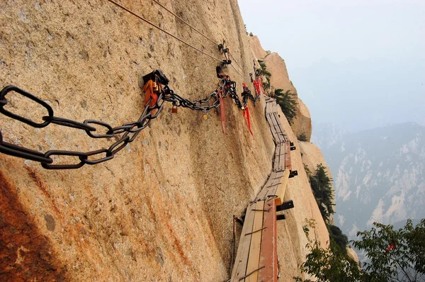 Tehlikeli geçit en üstünde kutsal Mount Hua Shan, China