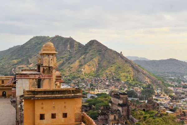 Panorama em Jaipur de Amber fort — Fotografia de Stock