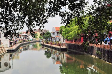 Malacca şehir nehir kıyısındaki mesire, Malezya